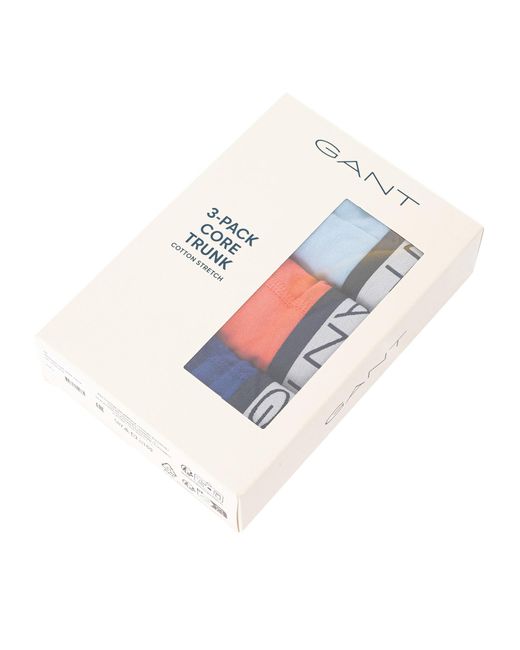 Gant Blue 3 Pack Core Trunks for men