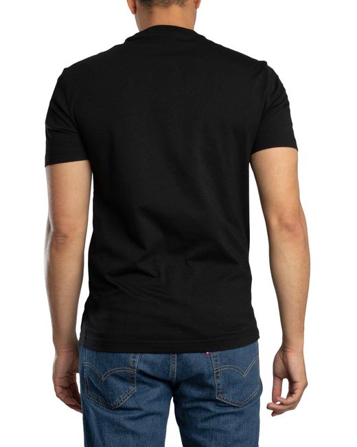 EA7 Black Slim Logo Graphic T-shirt for men