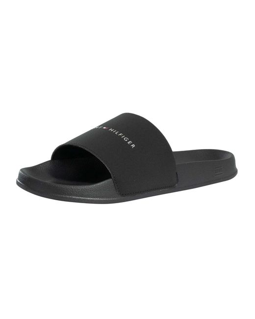 Tommy Hilfiger Black Core Pool Sliders for men
