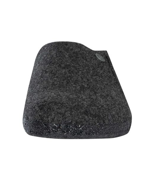 Birkenstock Black Zermatt Rivet Wool Felt Slippers for men
