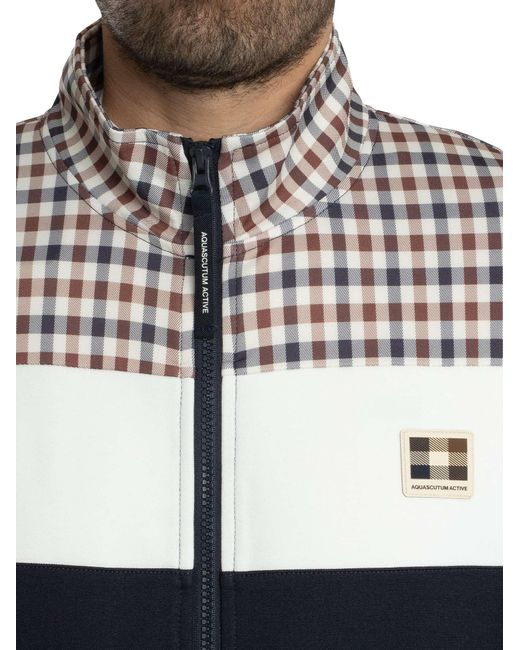 Aquascutum Blue Shoulder Track Jacket for men