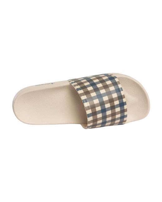 Aquascutum Metallic Iconic Sliders for men