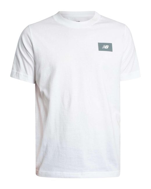 New Balance White Box Logo T-shirt for men