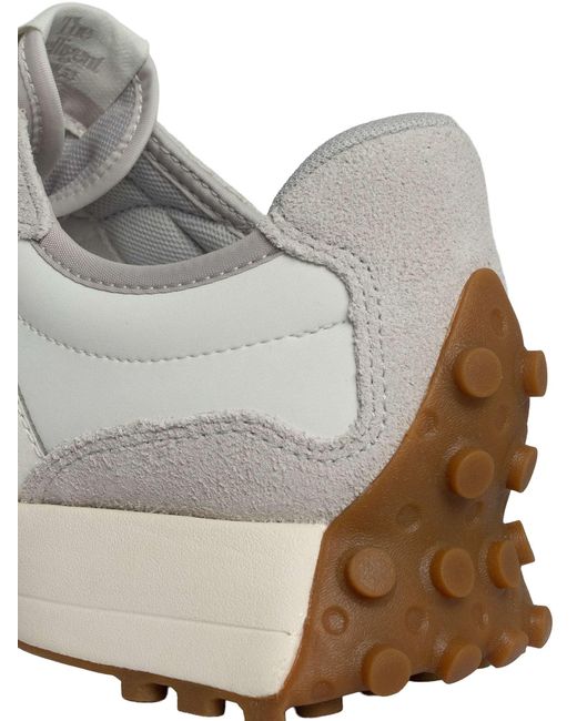 New Balance White 327 Suede Trainers for men
