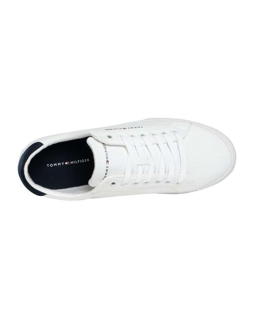 Tommy Hilfiger White Core Long Lace Trainers for men