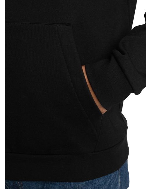 EA7 Black Logo Sleeve Pullover Hoodie for men