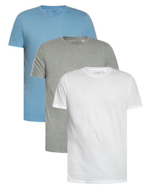 Calvin Klein Blue 3 Pack Lounge Classic T-shirt for men