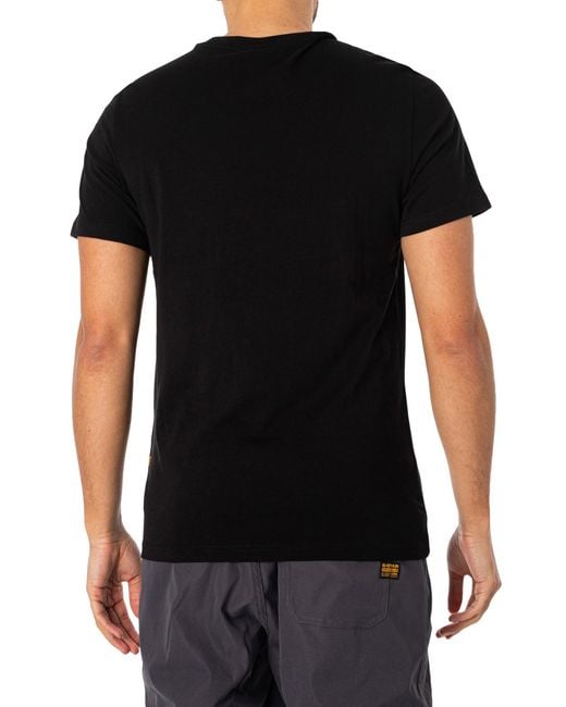 G-Star RAW Black Distressed Originals Slim T-shirt for men