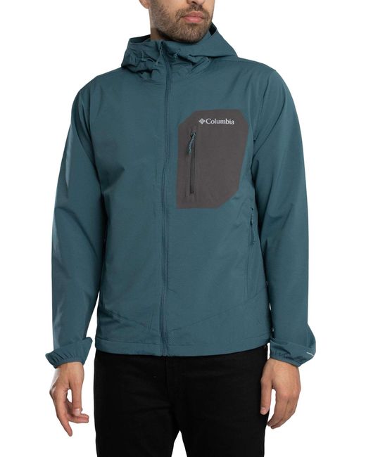 Columbia Blue Tall Heights Iii Hooded Softshell Jacket for men