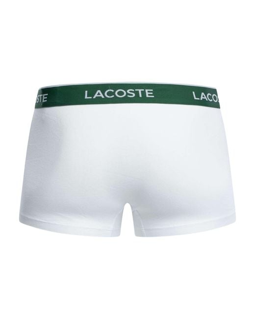Lacoste Gray 3 Pack Cotton Stretch Trunks for men