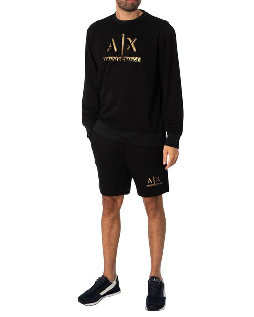 Armani Exchange Black Logo Graphic Sweatshirt for men