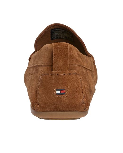 Tommy Hilfiger Brown Core Suede Driver Shoes for men