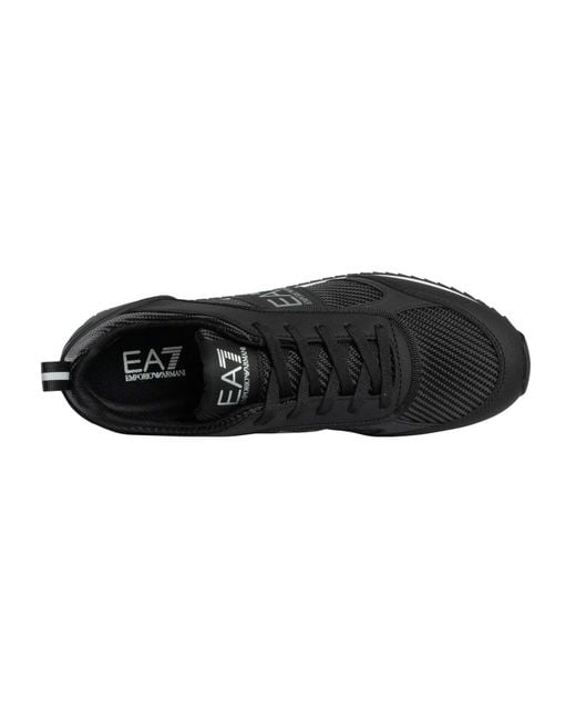 EA7 Black Mesh Logo Trainers for men