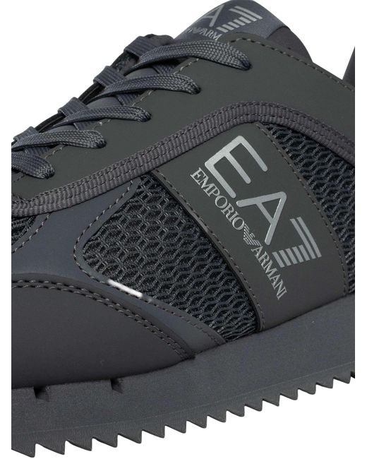 EA7 Blue Athletic Logo Mesh Trainers for men