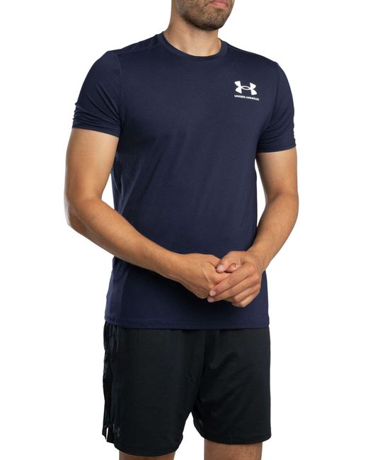 Under Armour Blue Heatgear Fitted Logo T-shirt for men