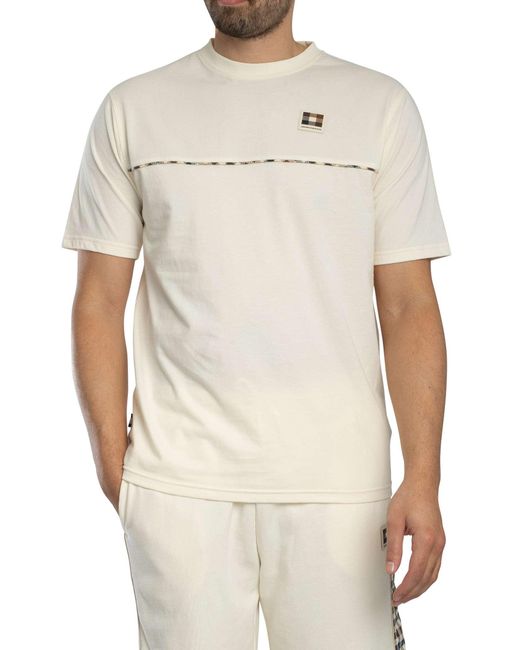 Aquascutum White Club Check Piping T-shirt for men