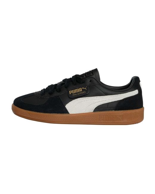 PUMA Black Palermo Leather Trainers for men