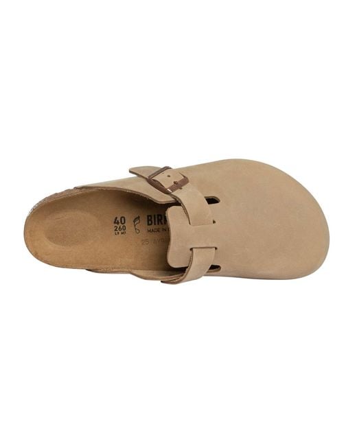 Birkenstock Brown Boston Leather Clogs for men