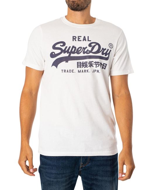 Superdry White Vintage Logo T-shirt for men