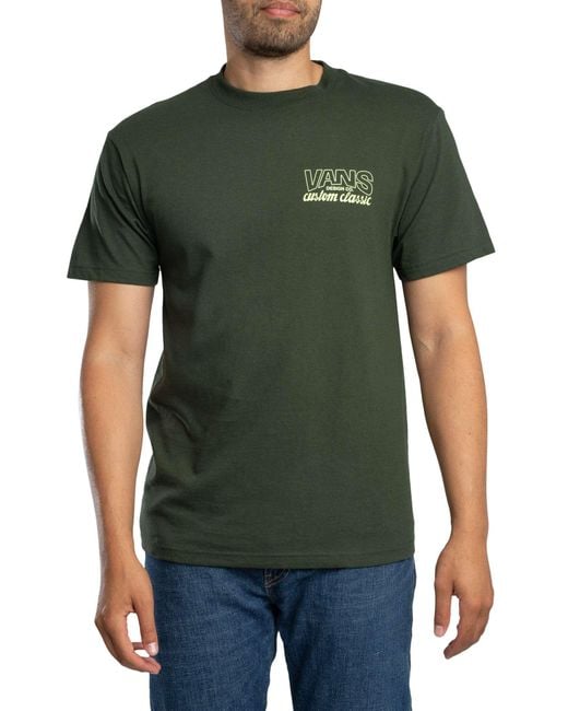 Vans Green Shop Front Back Graphic T-shirt for men