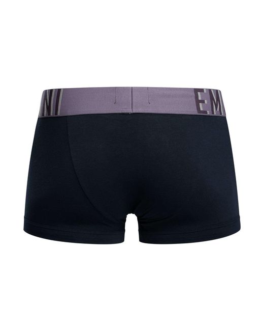 Emporio Armani Blue Mega Logo Trunks for men
