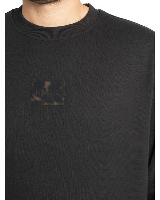 HUGO Black Daylo Box Logo Sweatshirt for men