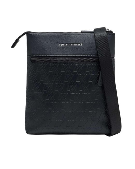 ARMANI EXCHANGE Black Flat Crossbody Messenger Bag for men