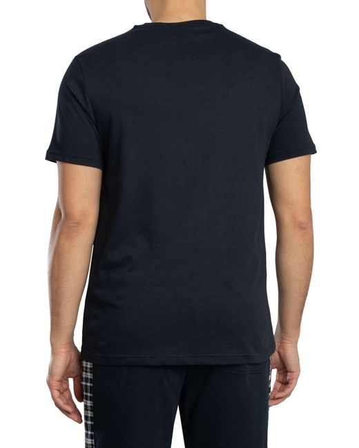 Lyle & Scott Black Check Panelled T-shirt for men