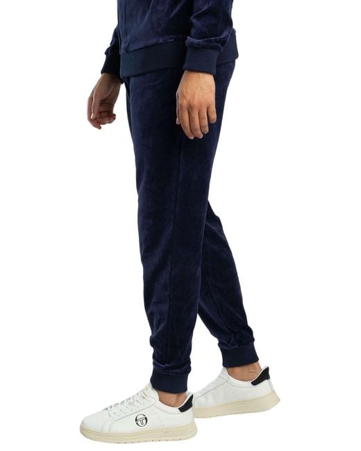 Sergio Tacchini Blue Court Velour Track Joggers for men
