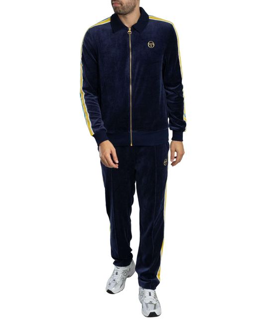 Sergio Tacchini Blue Monte Velour Track Joggers for men