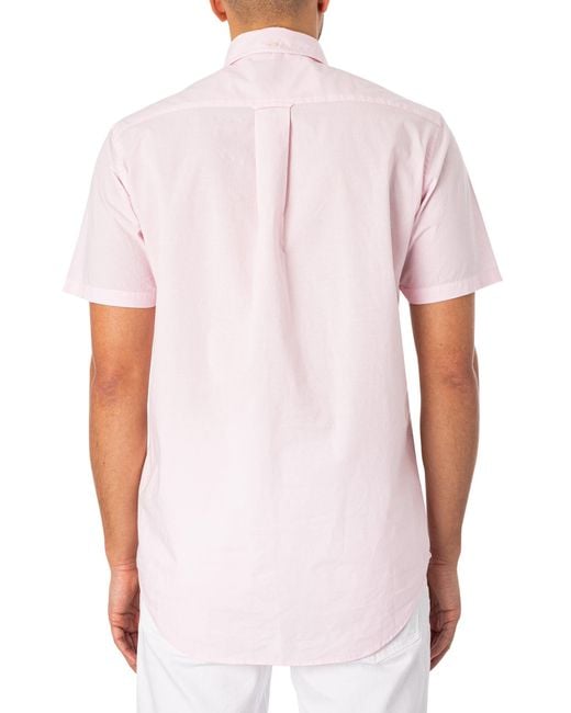 Gant White Regular Poplin Shortsleeved Shirt for men