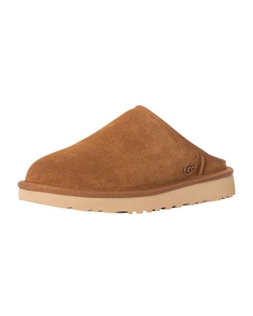 Ugg Brown Classic Slip On Suede Slippers for men