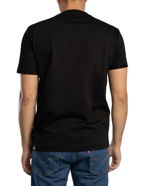 EA7 Black Regular Fit Mega Graphic T-shirt for men