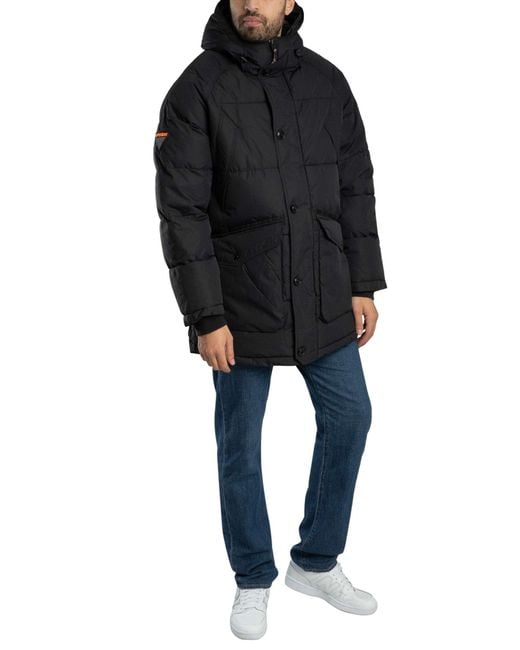 Superdry Black Expedition Puffer Parka Jacket for men