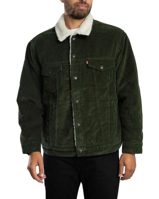 Levi's Green Relaxed Fit Sherpa Trucker Jacket for men