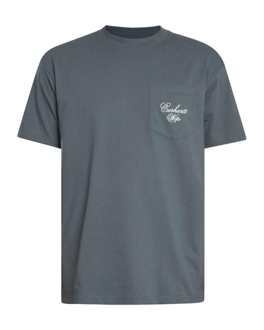 Carhartt Gray Longhand Pocket T-shirt for men