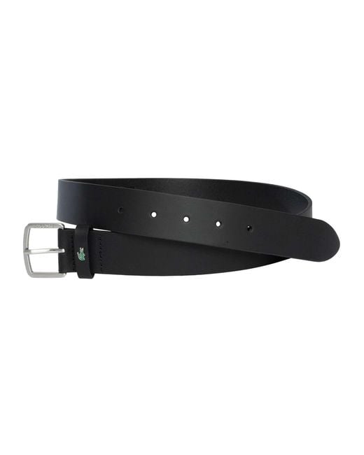 Lacoste Black Smooth Leather Belt for men