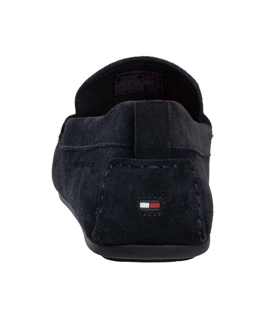 Tommy Hilfiger Blue Core Suede Driver Shoes for men