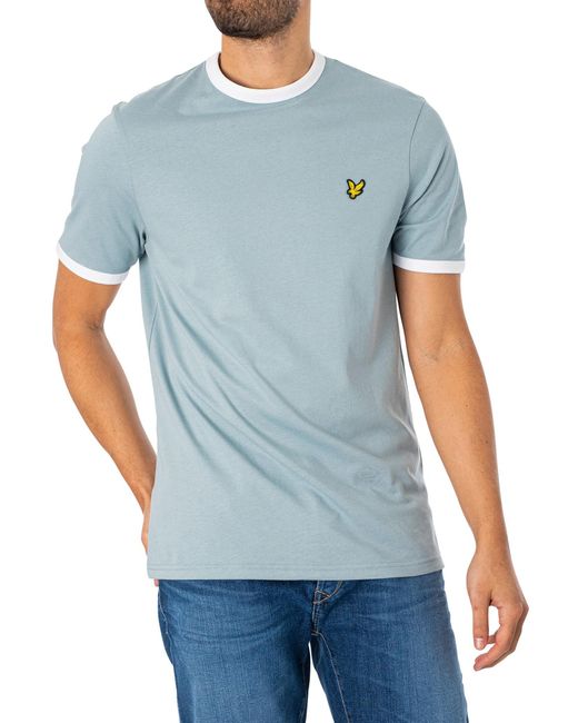 Lyle & Scott Blue Ringer T-shirt for men