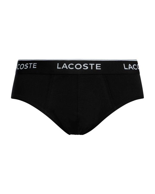 Lacoste White 3 Pack Cotton Stretch Briefs for men
