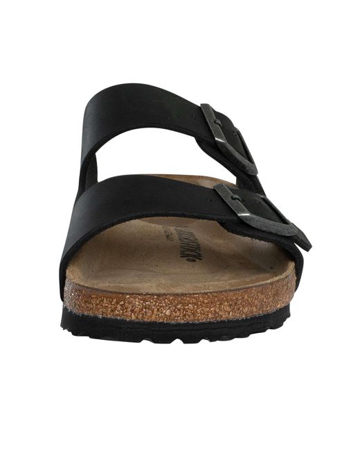 Birkenstock Black Arizona Natural Leather Oiled Sandals for men