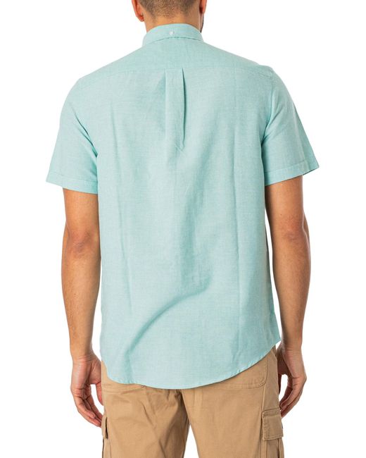 Farah Blue Drayton Short Sleeved Shirt for men