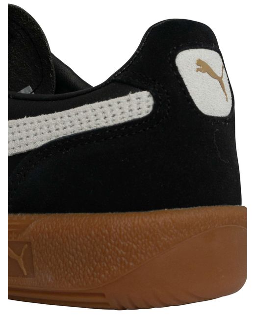 PUMA Black Palermo Leather Trainers for men