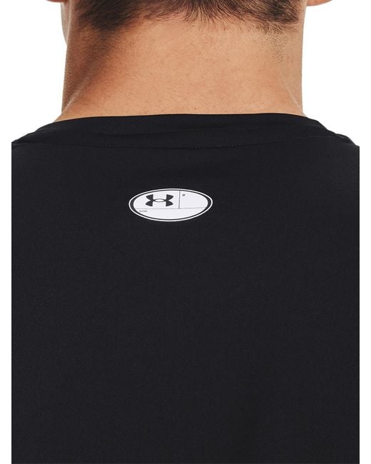 Under Armour Black Heatgear Fitted Short Sleeve T-shirt for men