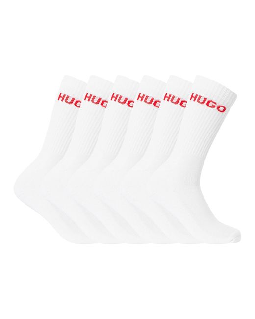 HUGO White 6 Pack Soft Cotton Socks for men