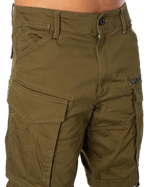 G-Star RAW Green Rovic Zip Relaxed Cargo Shorts for men