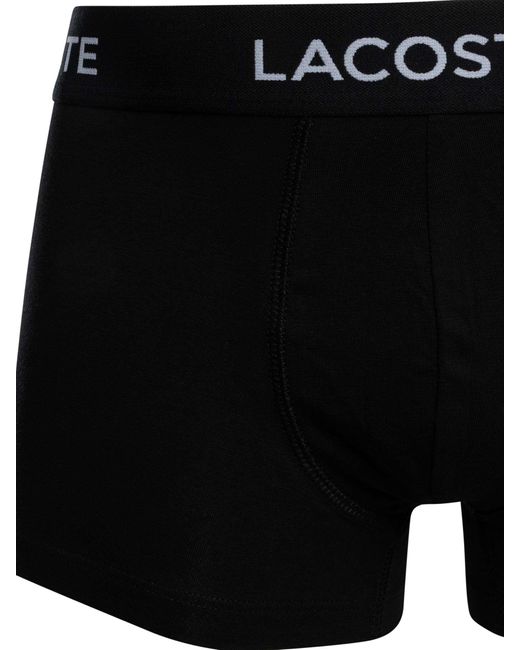 Lacoste Black 5 Pack Cotton Stretch Trunks for men