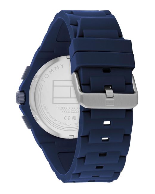 Tommy Hilfiger Blue Silicone Strap Watch for men