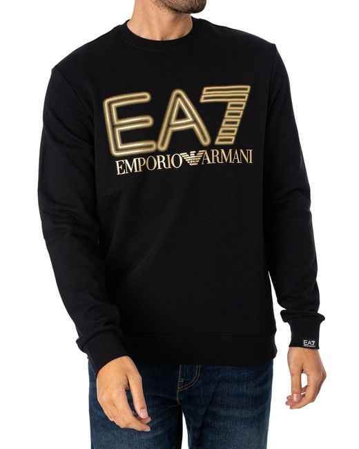 EA7 Black Graphic Neon Sweatshirt for men