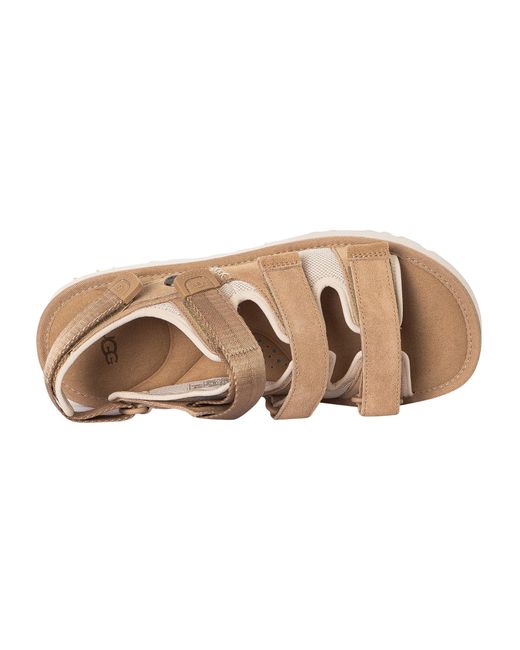 Ugg Natural Goldencoast Multi-strap Suede And Mesh-blend Flat Sandals for men